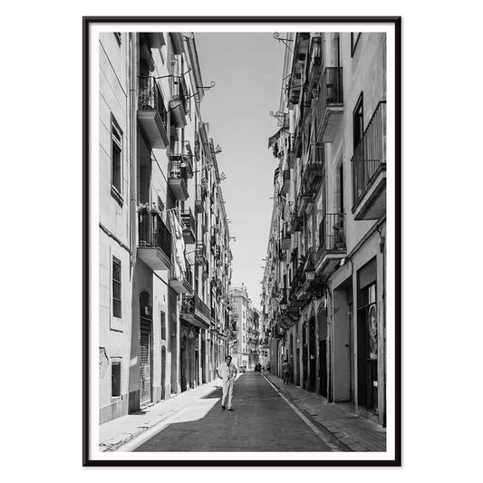 , with black aluminium frame on white background