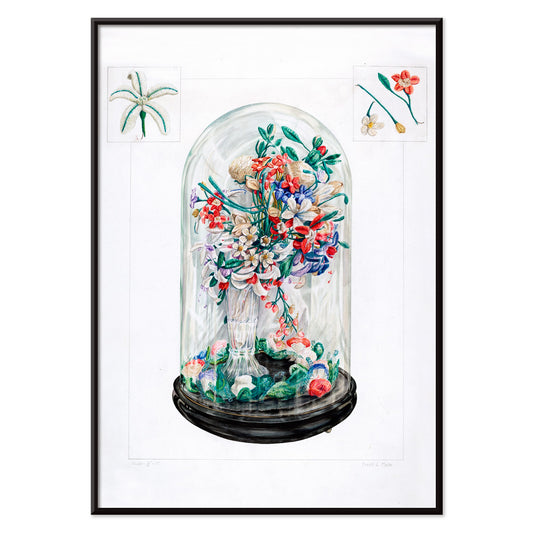 , with black aluminium frame on white background