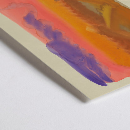 Closeup detail of Vibrant abstract painting by Karl Wiener titled Farbstudien 10 Blätter VIII featuring bold colors dynamic shapes and orange purple pink hues poster