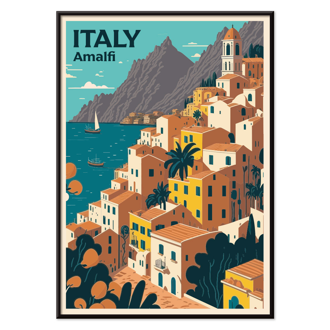 , with black aluminium frame on white background