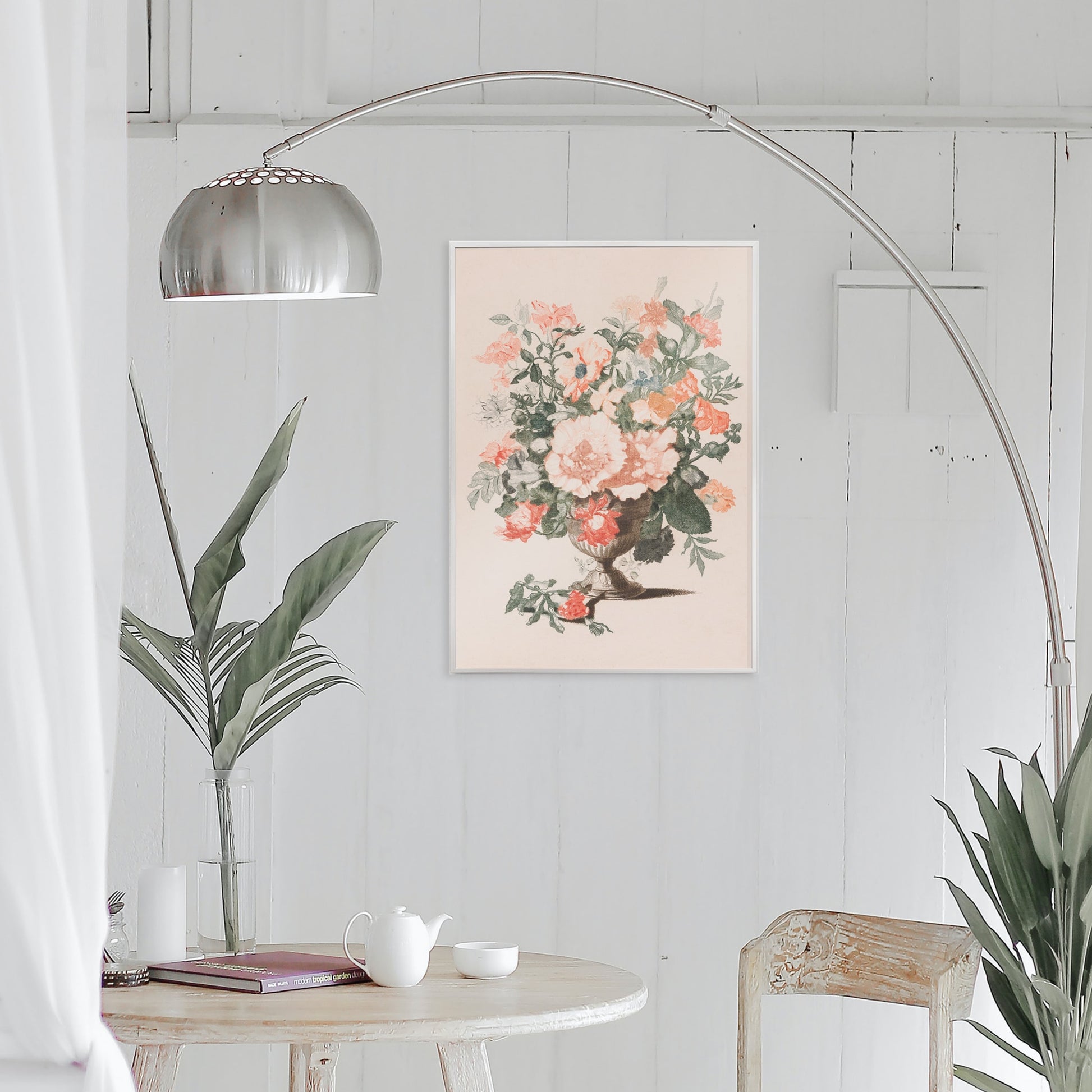 Stone vase with colorful flowers still life by Jean Baptiste Monnoyer poster featuring bouquet in stone vase artwork, framed and displayed in home decor